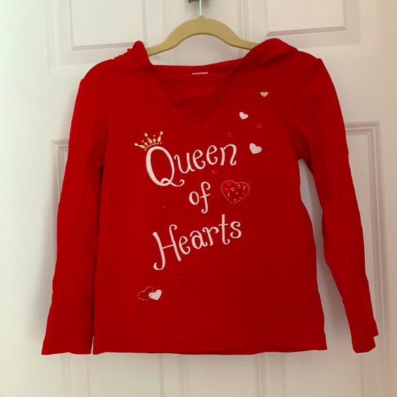 Gymboree Other - Gymboree Sz 7 Hooded Queen of Hearts Valentine’s Top